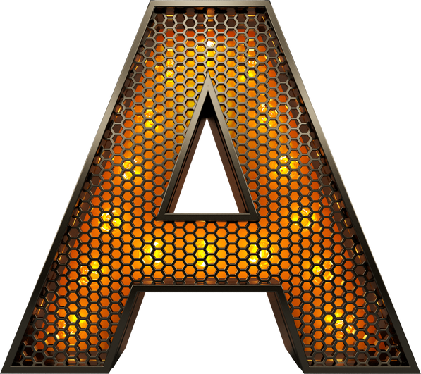 letter A of the alphabet in grid 3d render